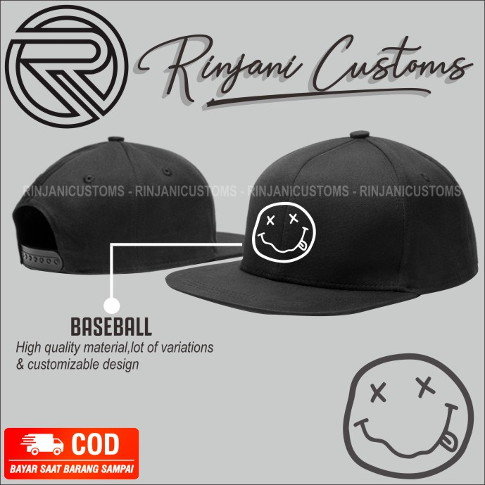 TOPI SNAPBACK NIRVANA - TOPI SNAPBACK MUSIK NIRVANA - TOPI SNAPBACK NIRVANA KEREN