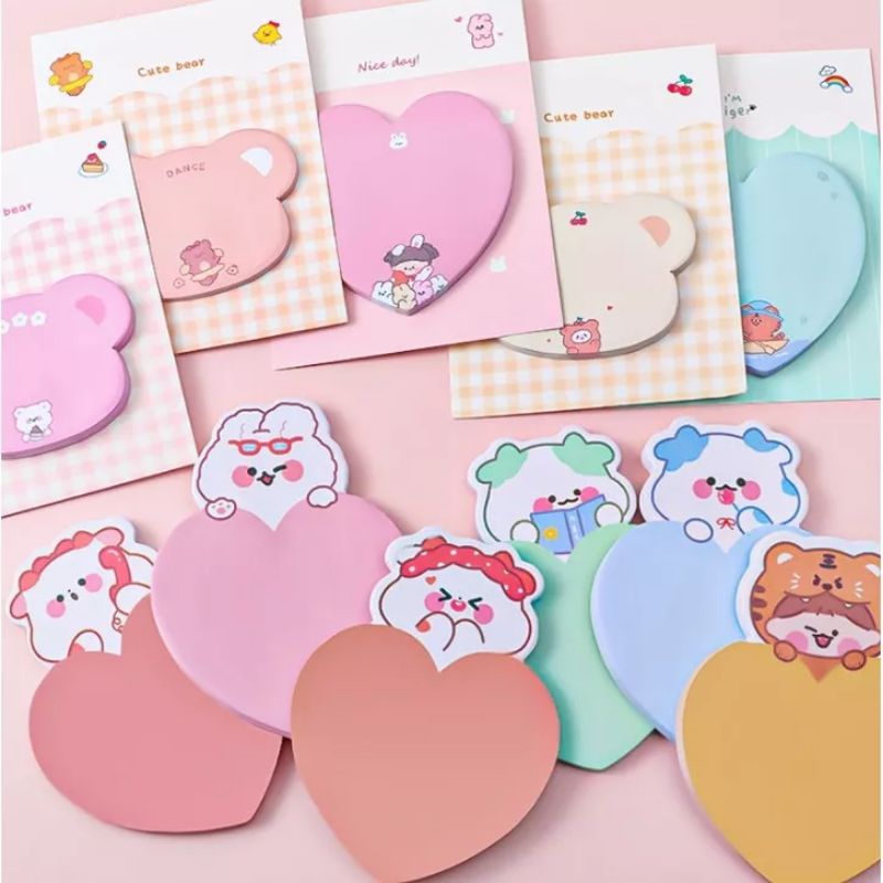 

1 Buah Sticky Notes About Love Random Animal Memo Note 3D lucu