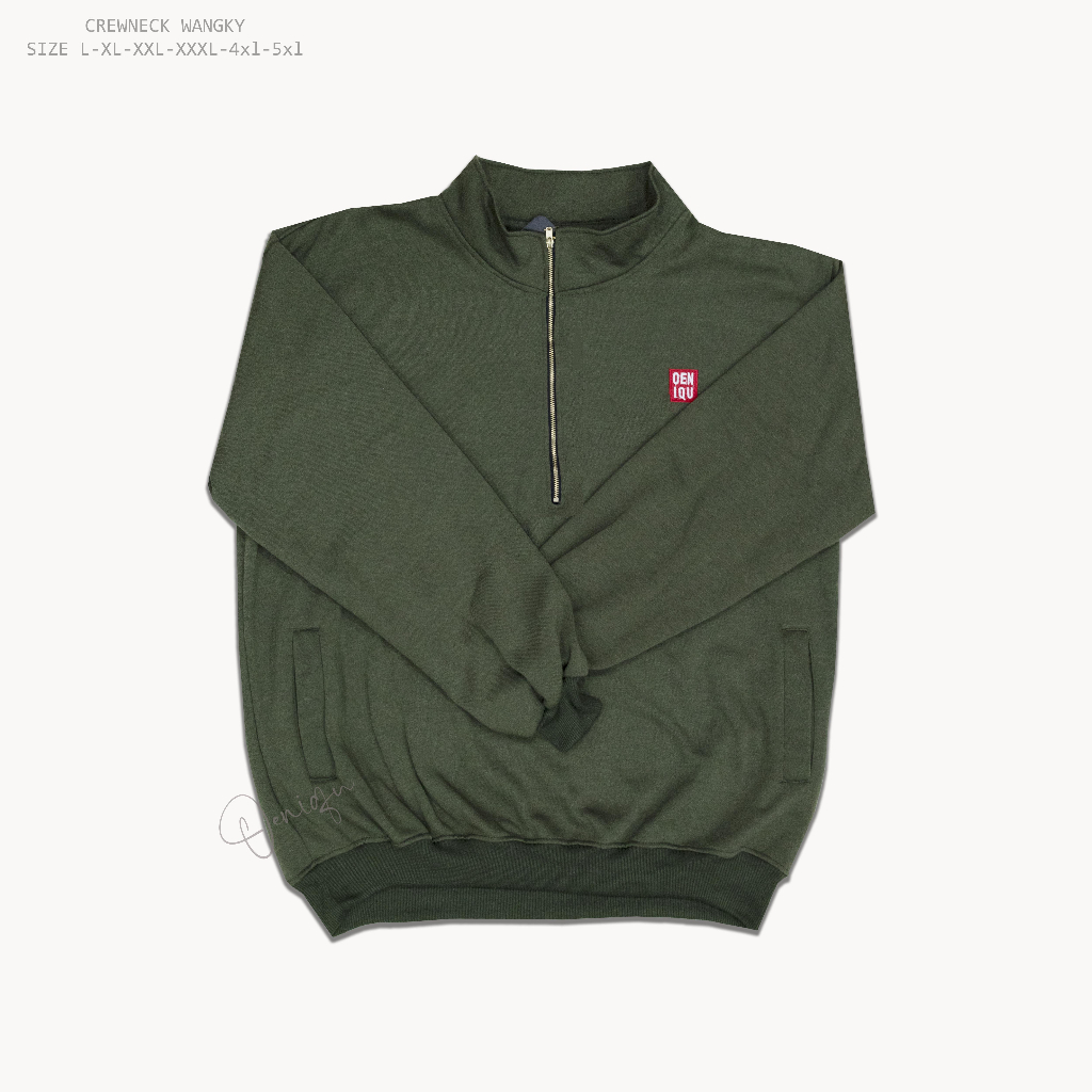 CREWNECK WANGKI PRIA WARNA - ARMY