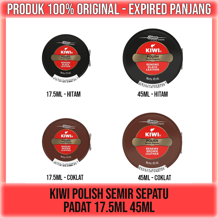 SEMIR SEPATU KIWI SHOE POLISH HITAM COKLAT 17,5ml 45ml