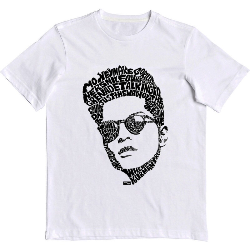 KAOS BAND BRUNO MARS | T-SHIRT BRUNO MARS WHITE | BAJU BRUNO MARS WHITE