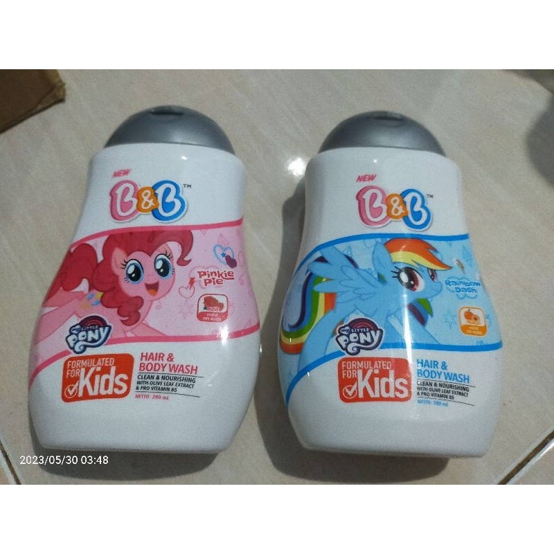 b&amp;b hair &amp; body wash 280ml (varian random)