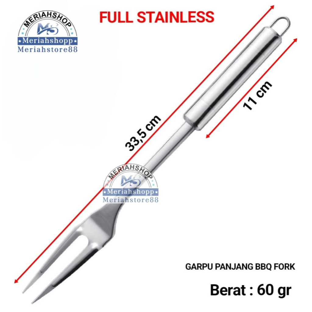 BBQ FORK Garpu JUMBO Panjang 35 cm Pemanggang Roti Bakar Burger Steak Tusuk sate daging Alat Masak P