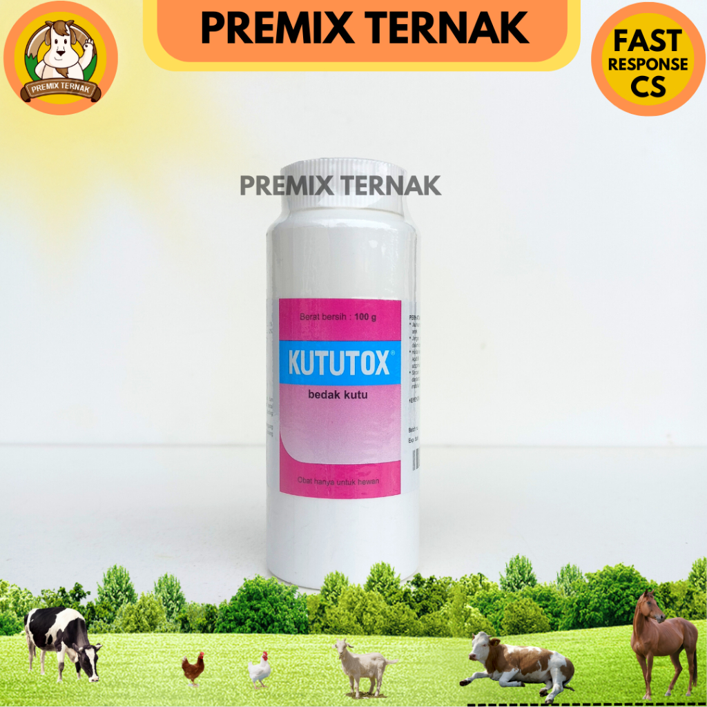 KUTUTOX 100 gram medion - Bedak kutu obat kutu gatal jamur hewan ternak sapi kambing kucing domba anjing kerbau