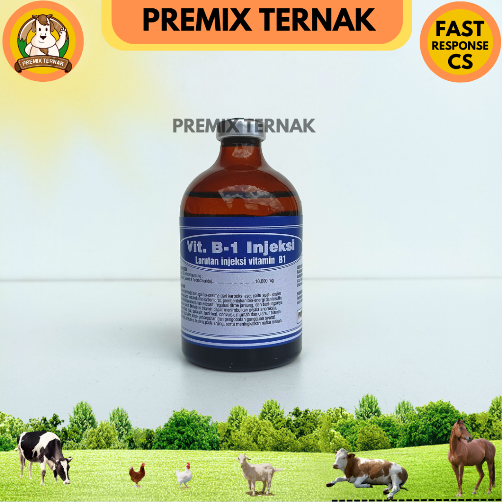 VITAMIN B1 HEWAN 100ml (Biru) - Pertumbuhan Nafsu Makan Hewan - Vit B1 Hewan - Vitamin B1 hewan - like B1 Wonder