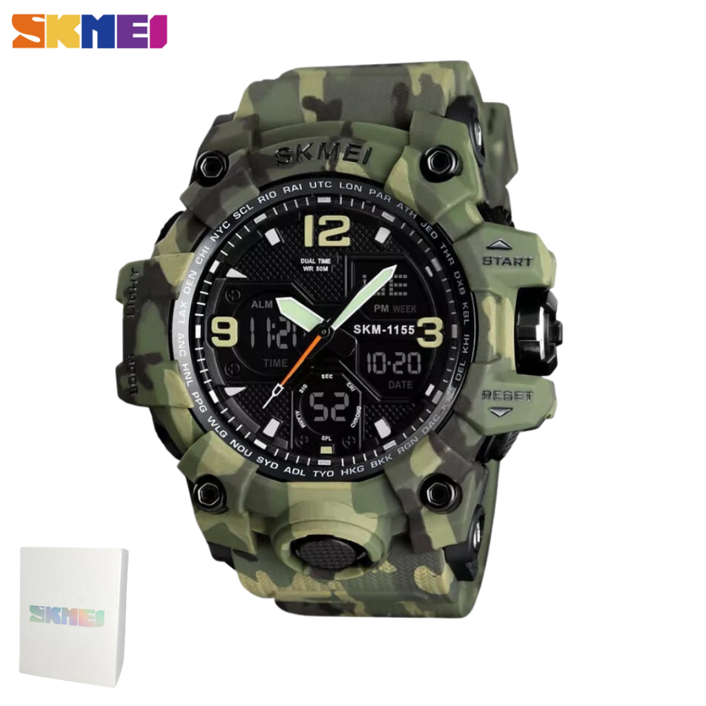 Jam Tangan Double Time Digital Analog SKMEI Water resist / Tahan Air Rubber Strap