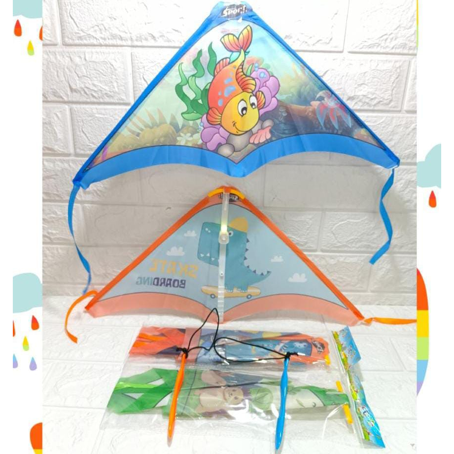 Mainan Layang-Layang Ketapel Lampu/Led Karakter Mix