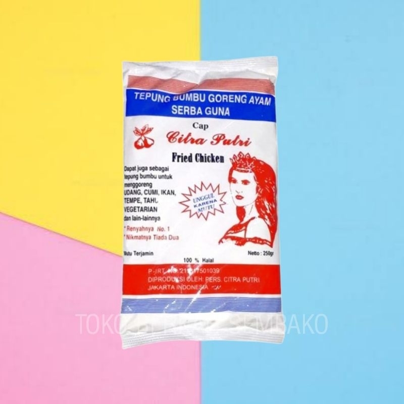 

Tepung Citra Putri 250gr Halal / Tepung Bumbu Ayam Goreng Serbaguna
