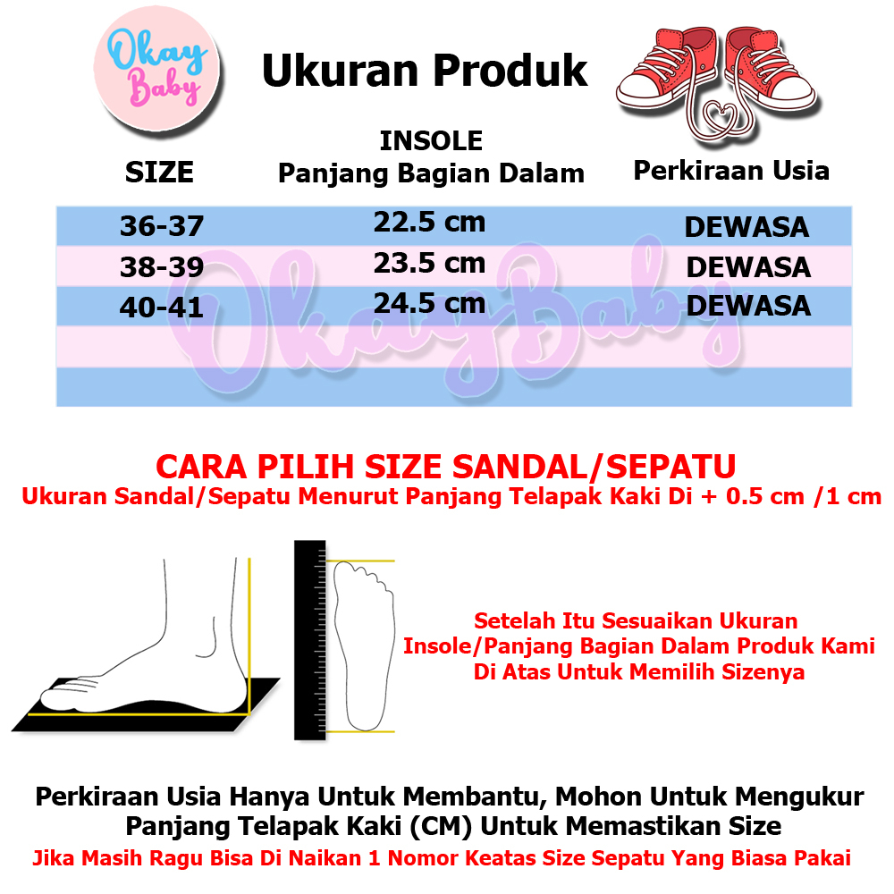 PROMO 12.12 PUNCAK Okaybaby B306 Sandal Slop FLOWER IMPORT Perempuan Kekinian Sendal Casual