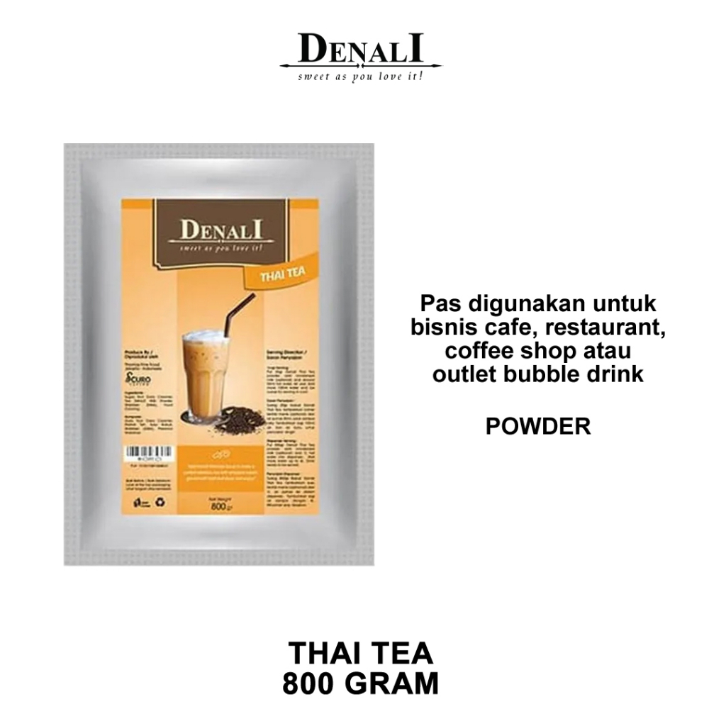 

Denali Thai Tea Flavored Tea Powder Minuman Bubuk Rasa Thai Tea | Peach Tea 800gr