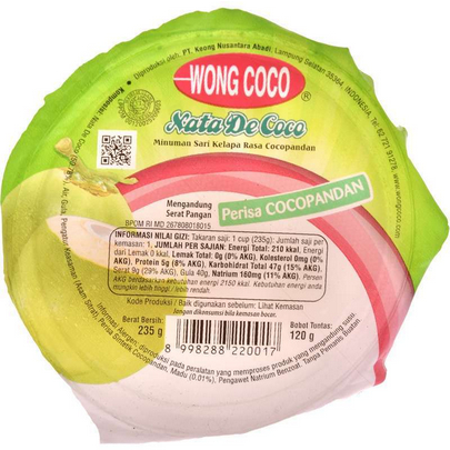 

WONG COCO NATA DE COCO SARI KELAPA COCOPANDAN 235 GRAM