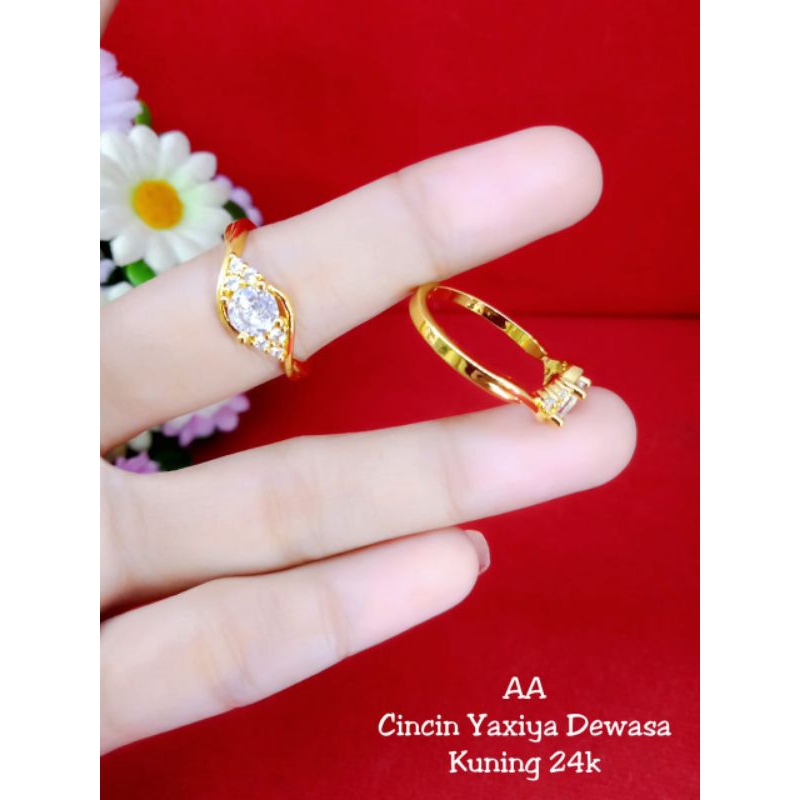 cincin motif 15 lapis emas 24k