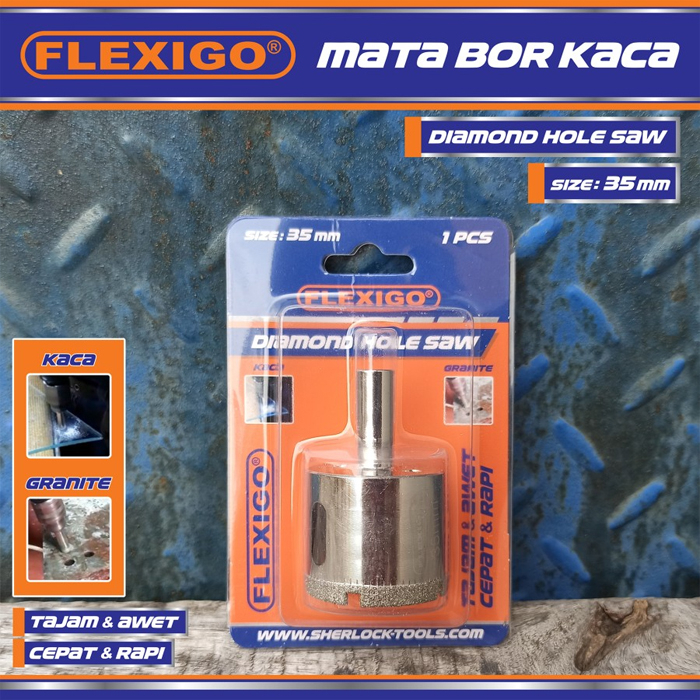 Mata Bor Kaca  Dan Granite 35 mm Original Flexigo Diamon Hole Saw