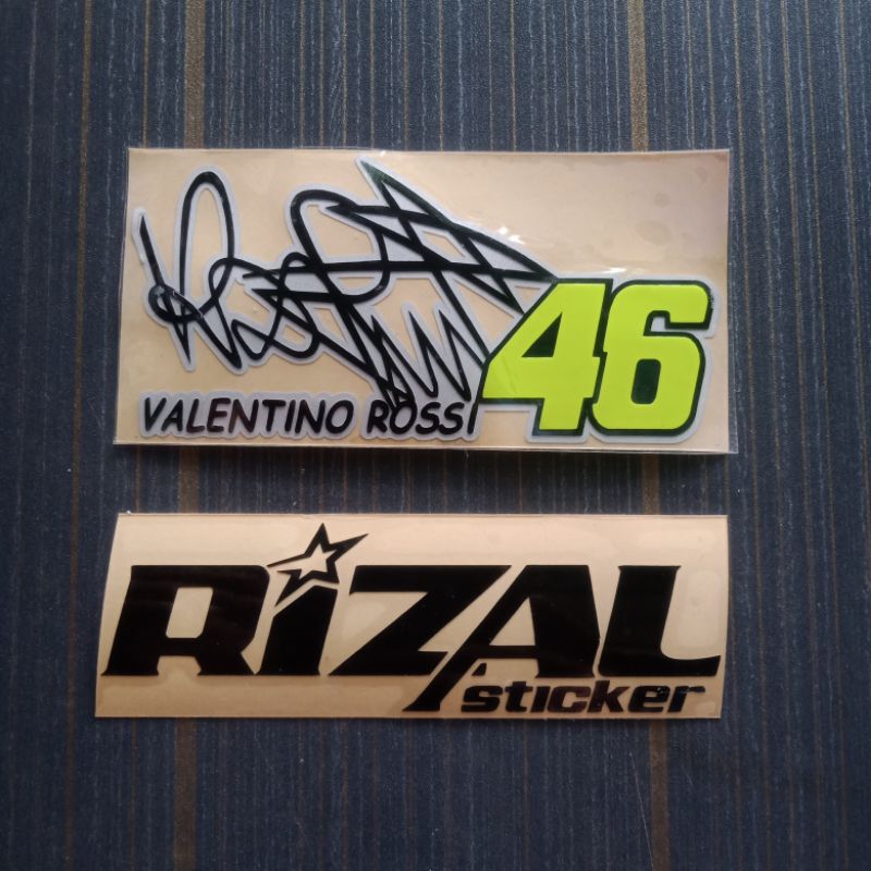 STICKER TANDA TANGAN VALENTINO ROSSI STICKER CUTTING 10 x 5