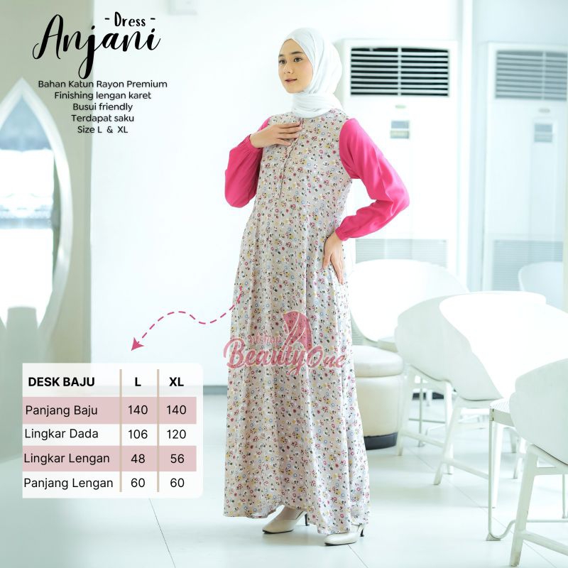 Gamis Dewasa Jumbo Homey Dress Anjani Dress Murah Motif Bahan Katun Rayon Premium Nyaman Dipakai | Bisa Cod