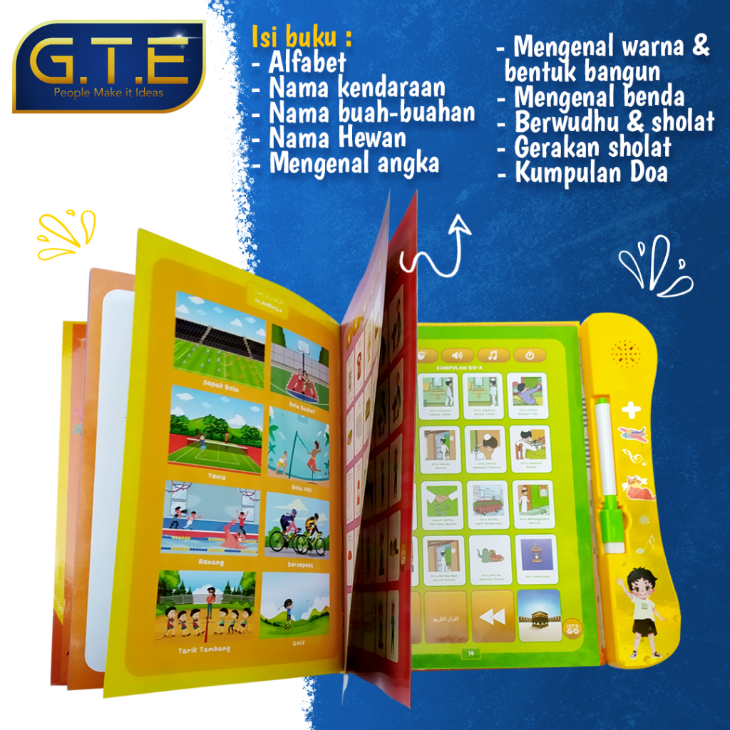 GTE | Buku Pintar Elektronik Anak 4bahasa[Arab Indonesi Inggris Mandarin]/ E Book Pintar Anak/ E BOOK Anak Islami / E BOOK anak