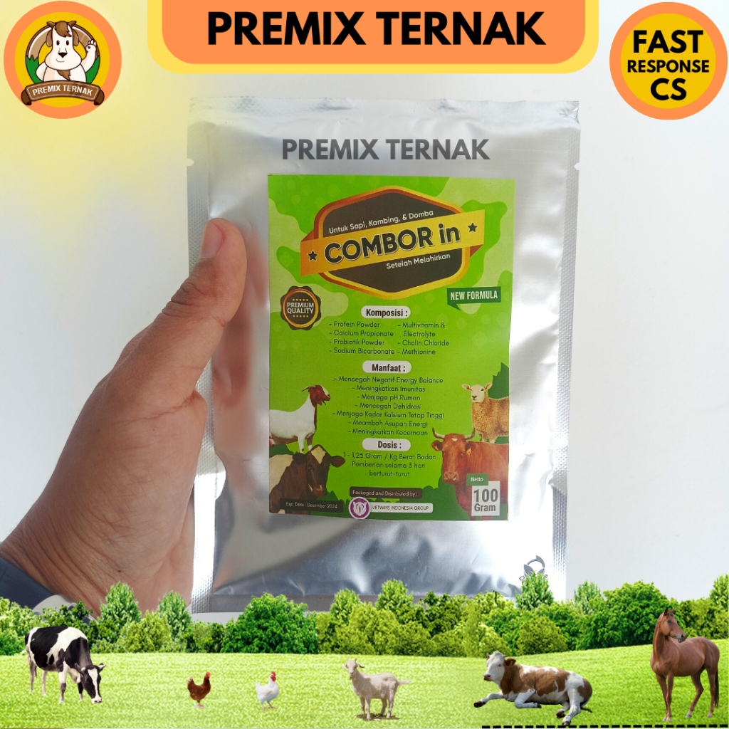 COMBOR IN 100gr - Suplemen Recovery untuk Induk Kambing Domba Sebelum dan Setelah Melahirkan