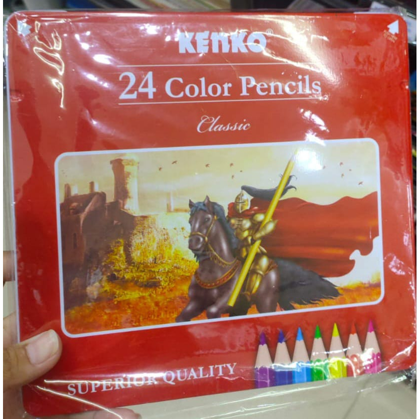 

[100%ORI/REAL pict] Pensil Warna Kualitas Super KENKO / 24 Panjang METAL CASE / Kaleng / ORI