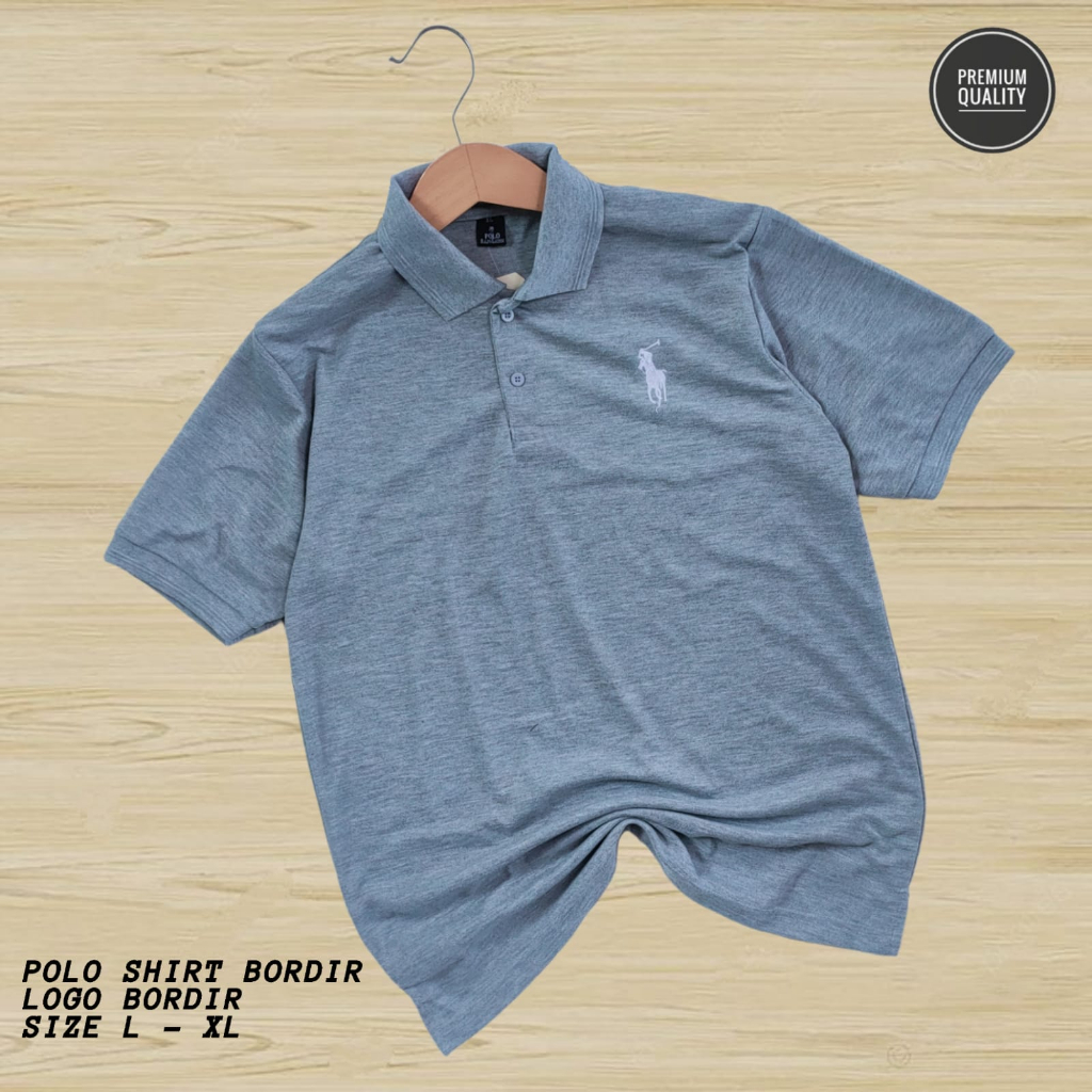 Kaos Polo Atasan Tshirt Berkerah Premium Pria Dewasa Lengan Pendek Bordir Ralph House