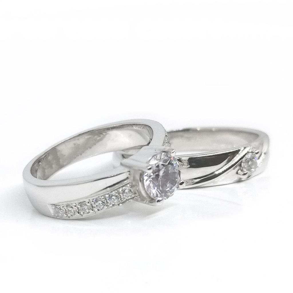 Cincin Tunangan Couple Perak Asli Ukir Nama A256