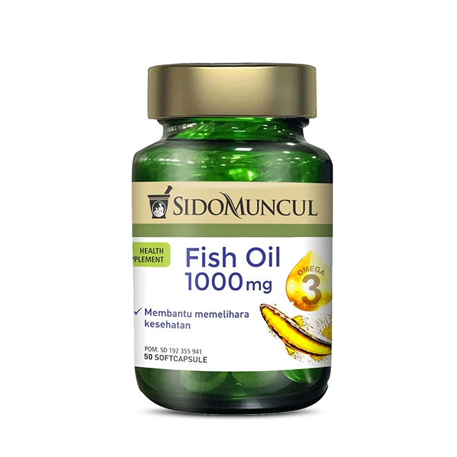 Fish Oil 1000mg 50's Kapsul Sidomuncul - Natural Fish Oil / Omega3 / EPA / DHA