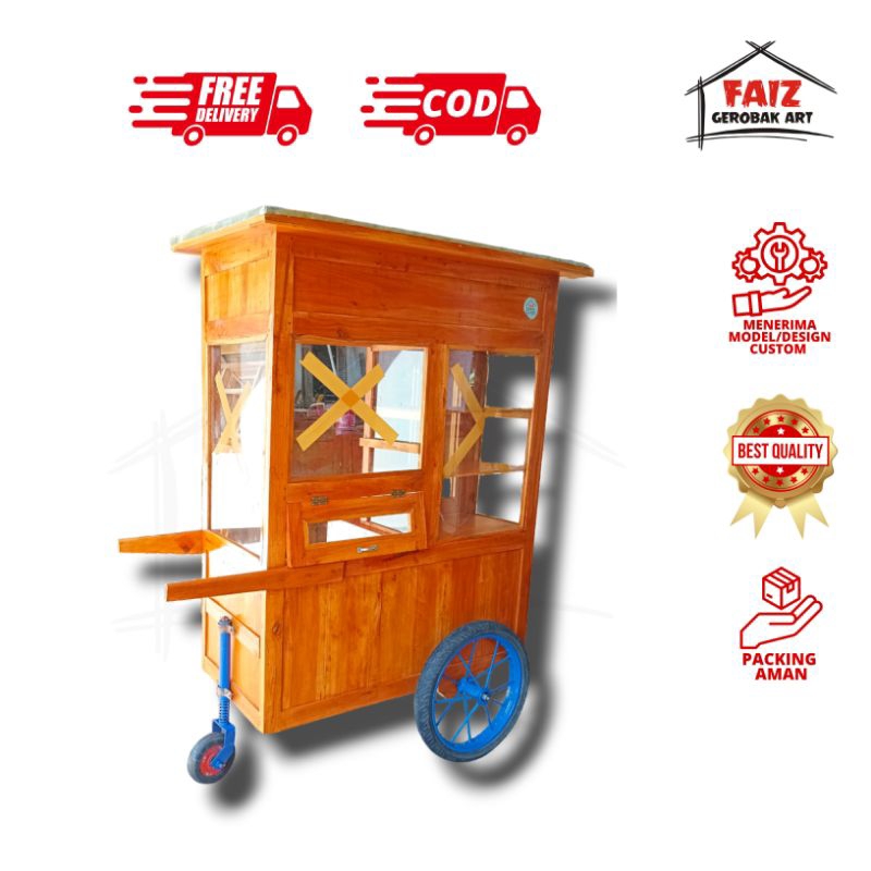 GEROBAK GORENGAN FULL KACA RODA 3