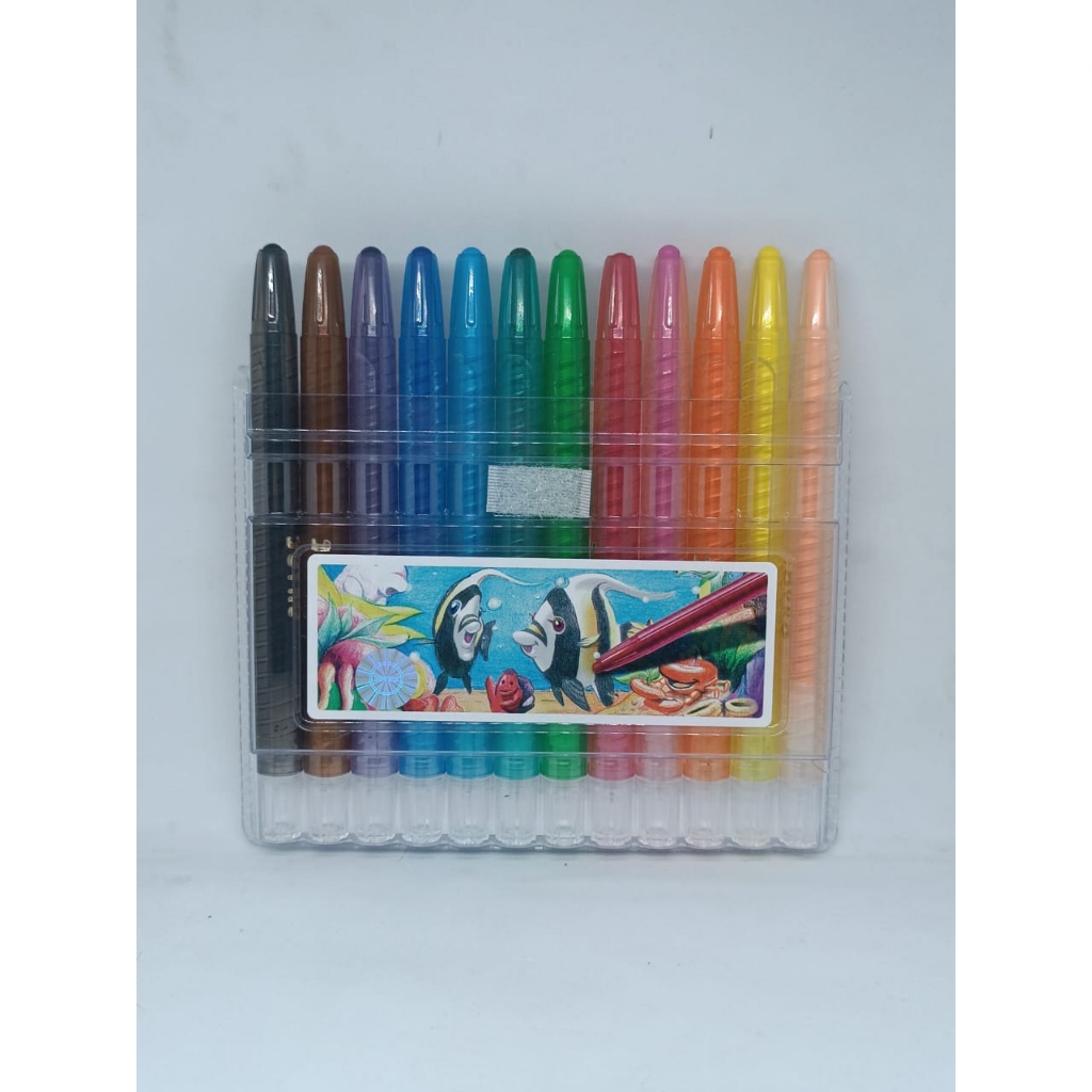 KRAYON 12 WARNA PUTAR MINI CRAYON OIL PASTEL TWIST MEREK JOYKO 1 PAK