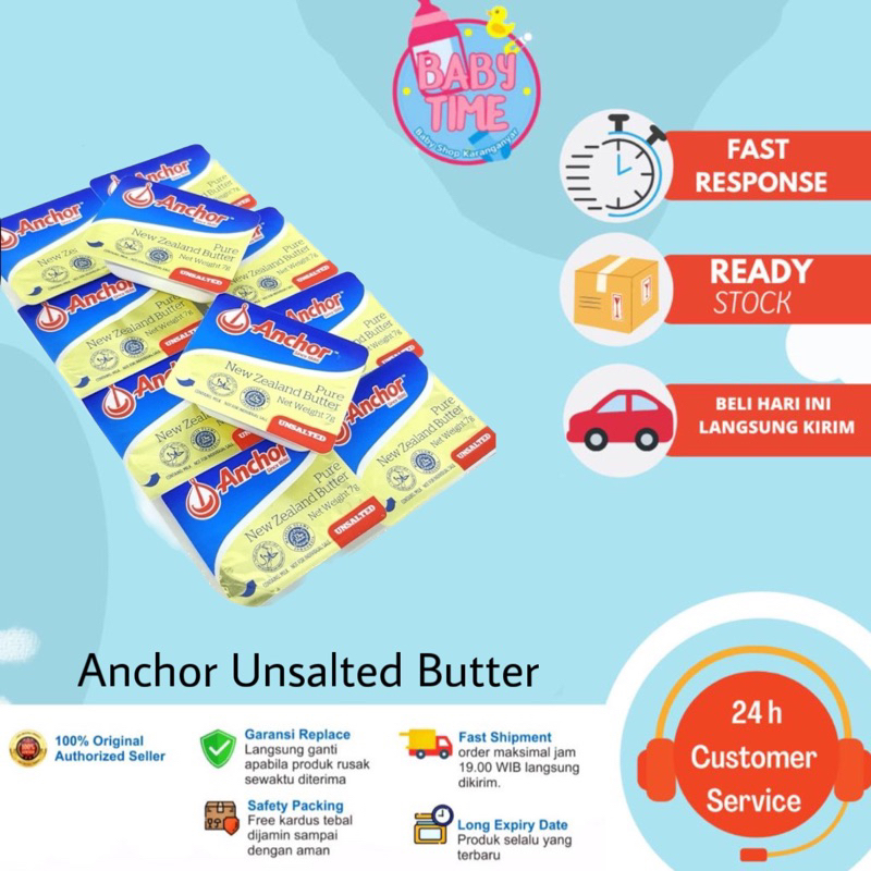 Anchor Unsalted Butter Mini Portion (HARGA TERTERA 1 PCS) 10 UB 10g Unsalted Butter MPASI Anak Bayi HALAL Elle &amp; Vire Penambah Nafsu Makan Penambah Penambah Berat Badan BB Booster MPASI Bayi Lemak  Tambahan Mpasi Lemak  Mpasi Lemak Bayi