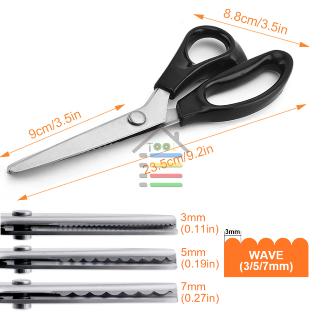 GUNTING KAIN ZIGZAG GELOMBANG BULAT 3/5/7MM