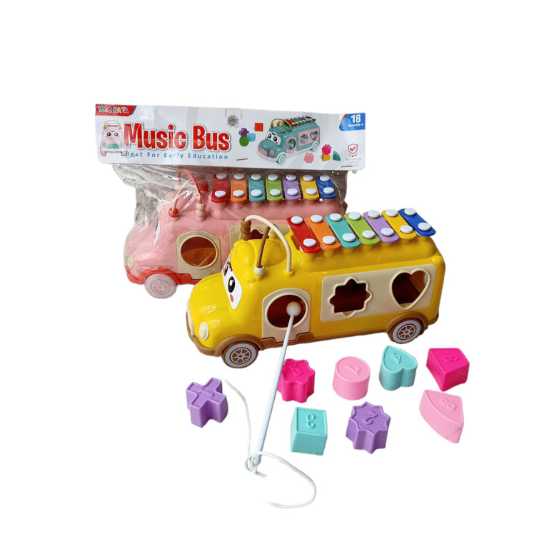 [YE19] Mainan Edukasi  Anak Xylophone Happy Music Bus Musik