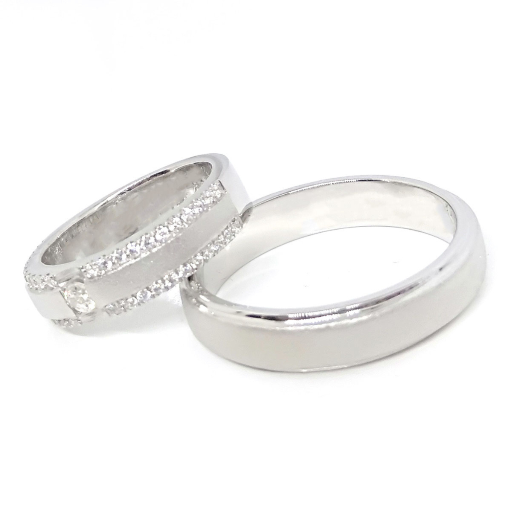 Cincin Tunangan Couple Perak Asli Gratis Ukir Nama A266