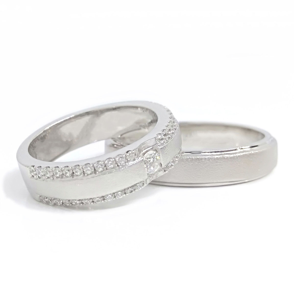 Cincin Tunangan Couple Perak Asli Gratis Ukir Nama A266