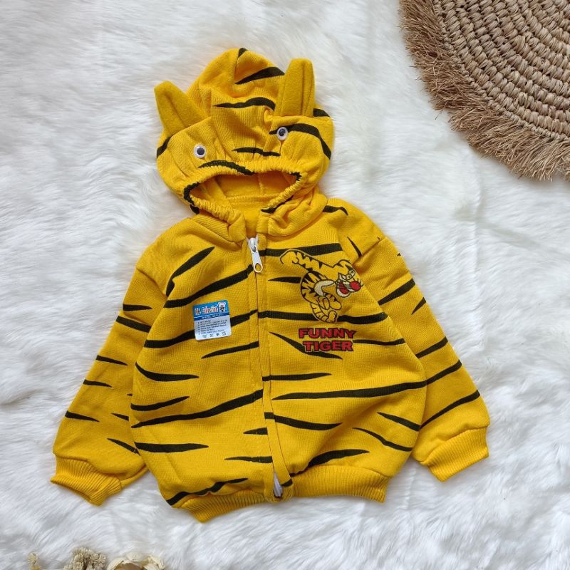 Jaket bayi murah motif tiger 0-12 bulan