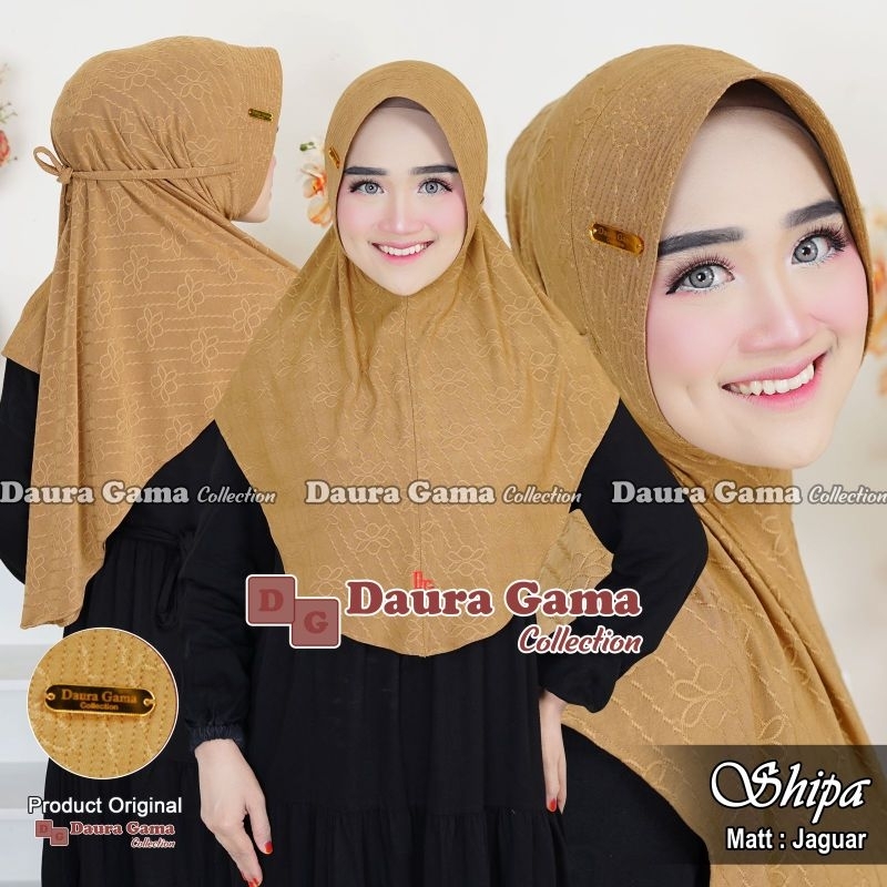 (Ori Dauragama) SHIPA •jilbab instan jersey jaaguuar•hijab instan pet tali motif bunga