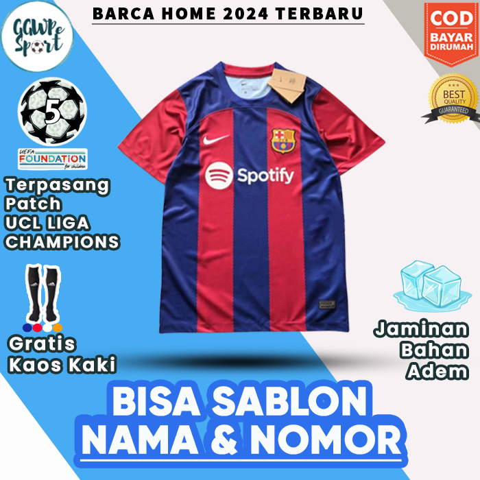 JERSEY BARCELONA BARCA 2023 2024 HOME TERBARU GRADE ORI KUALITAS JAMINAN TERBAIK