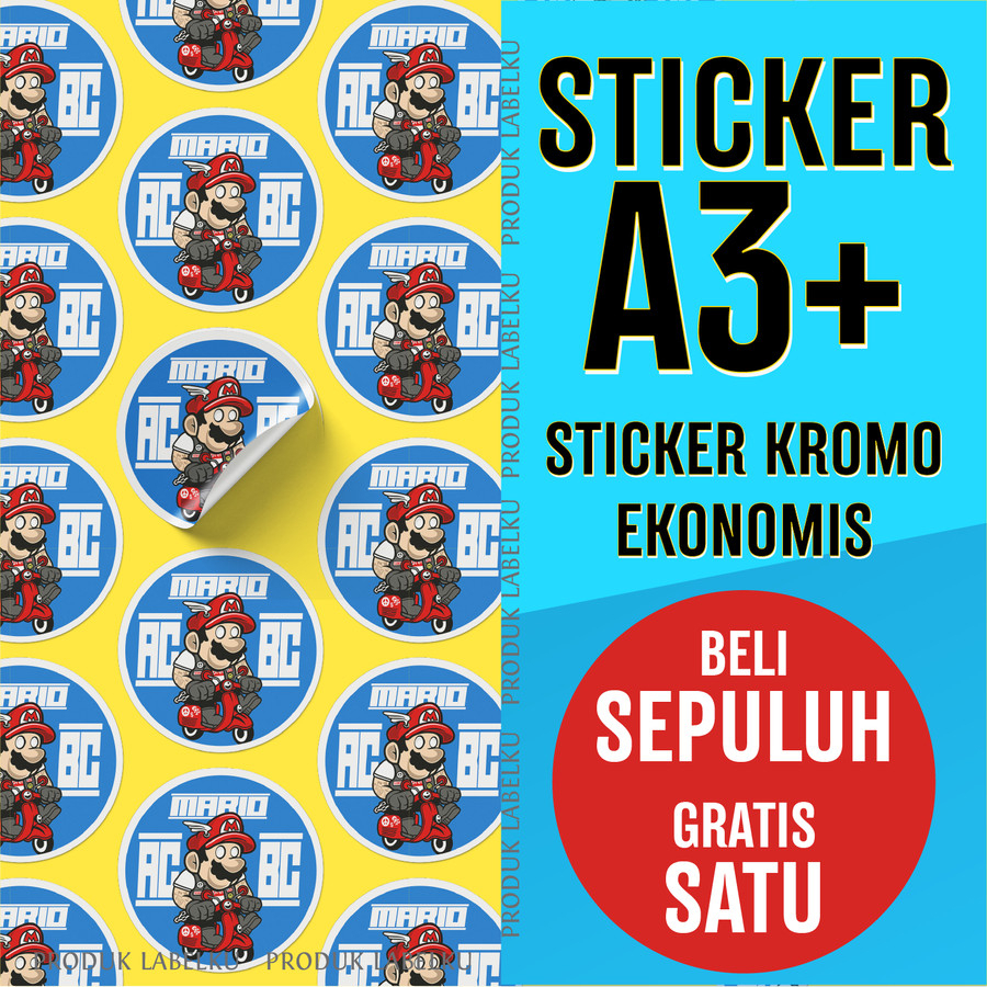 

Print Cetak Stiker Label A3 Cutting Kromo