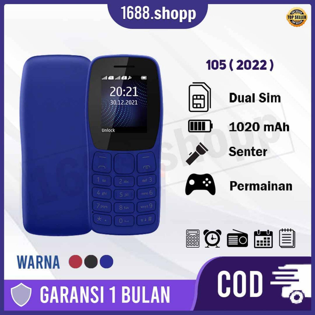 Hp Nokia 105 2022 Jadul Dual Sim New Garansi Murah