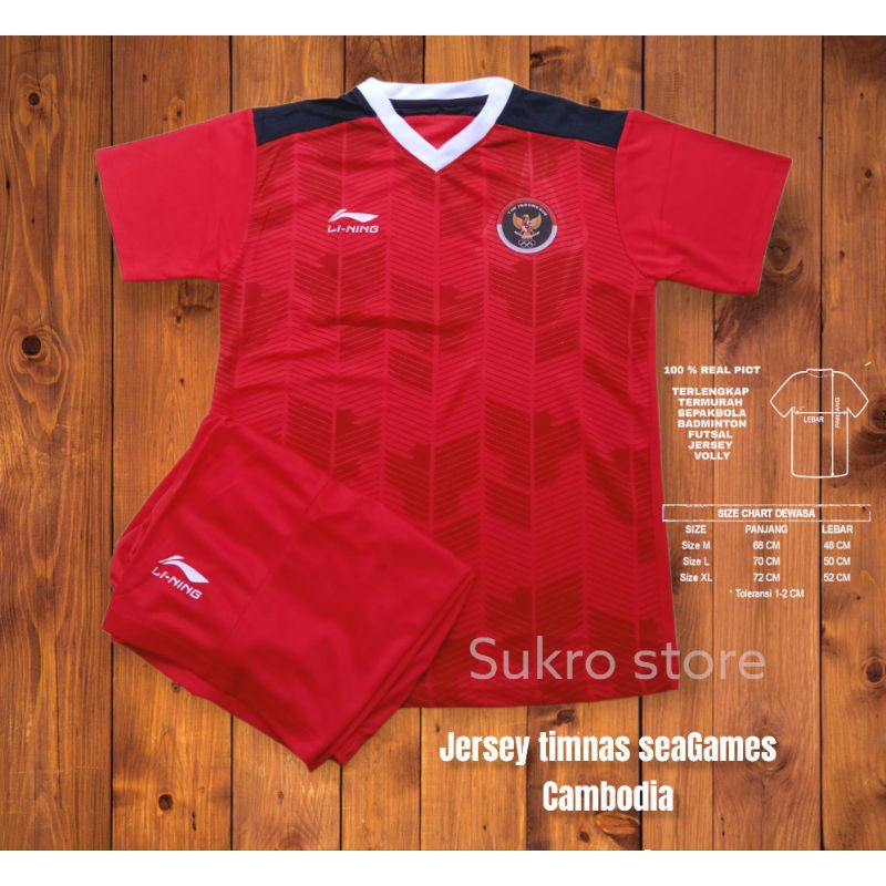 Jersey timnas Indonesia sea games 2023 kaos bola futsal volly size hingga xxl