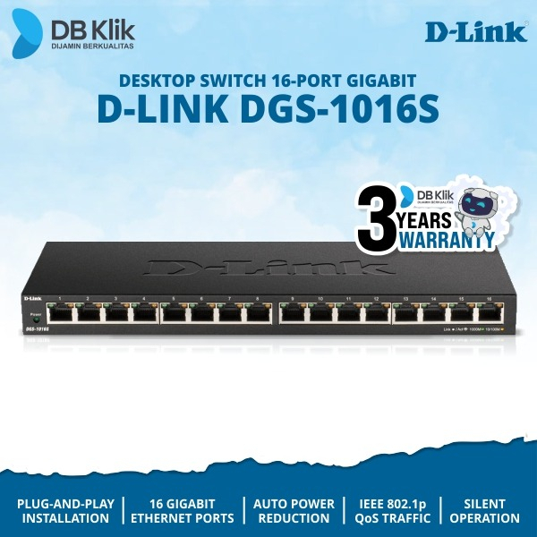 Desktop Switch D-Link DGS-1016S 16-Port Gigabit - DLink DGS 1016S