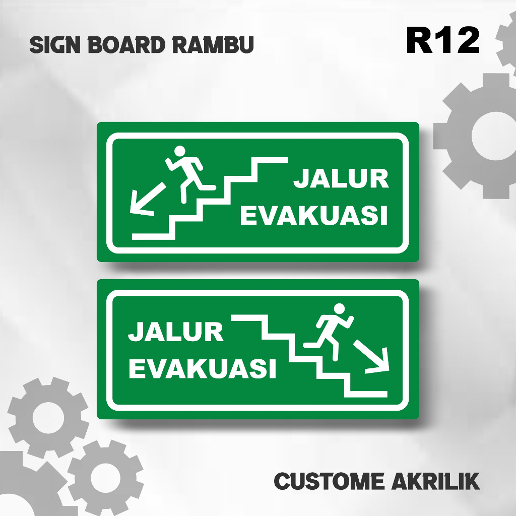 PAPAN PENUNJUK SIGN BOARD BAHAN AKRILIK | JALUR EVAKUASI