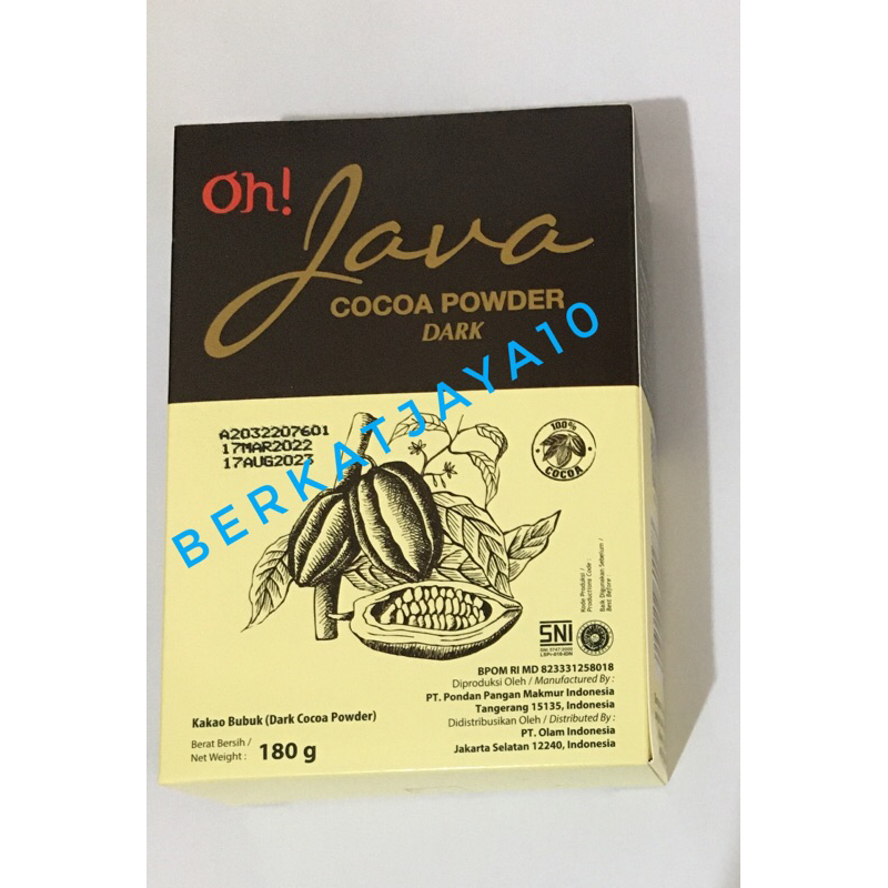 Oh Java Cocoa Dark Powder 180 Gram Bubuk Coklat