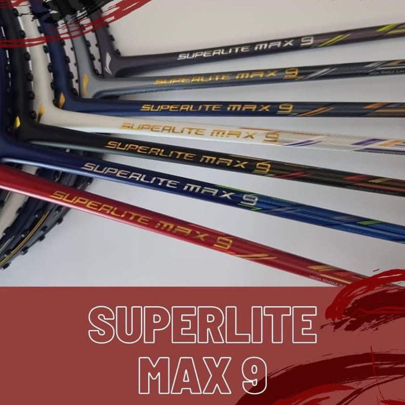 ORIGINAL RAKET BADMINTON LINING SUPERLITE MAX 9
