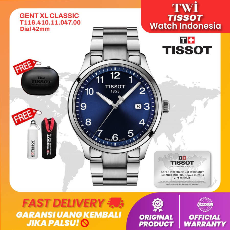 Jam Tangan Pria Analog Tissot T116.410.11.047.00 Gent XL Classic