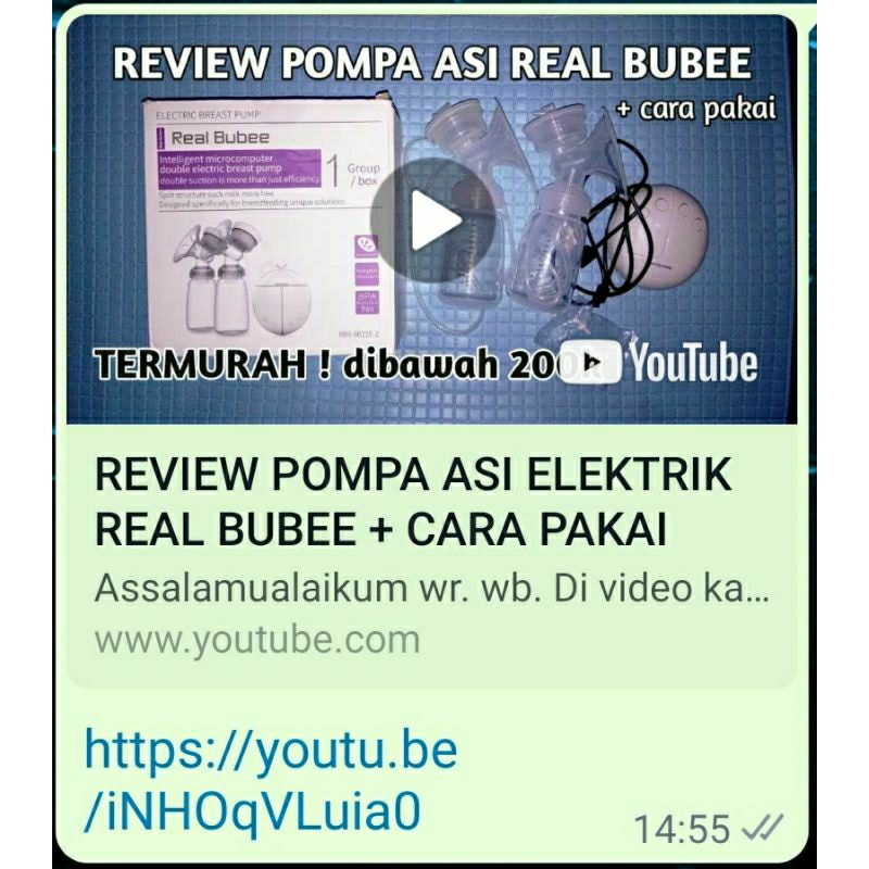 Pompa ASI Elektrik Real Bubee Ganda / Double Electric Breast Pump