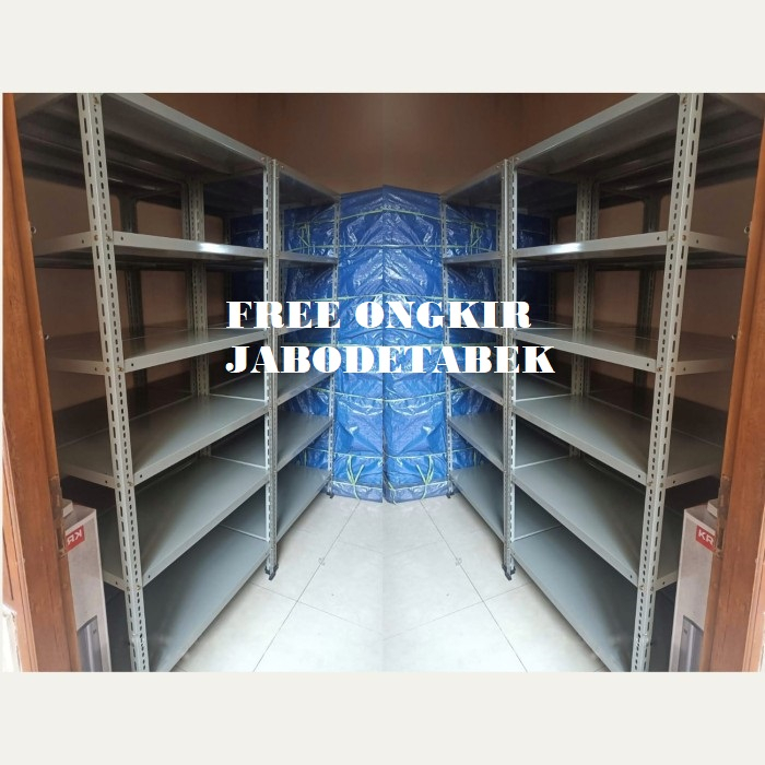 Rak besi siku serbaguna tebal /kokoh 6 susun / rak gudang 6 susun