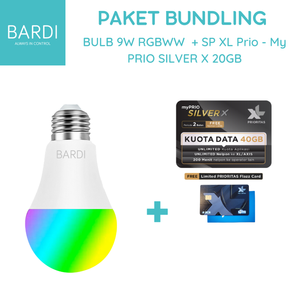 Bundling Smart LED 9W RBG WW + XL Prio myPRIO Silver X 20GB 2 Bln