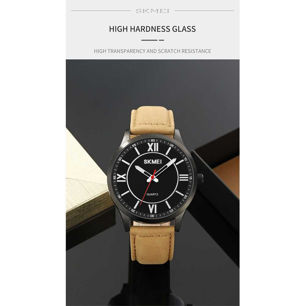 Jam Tangan Pria Analog Watch Leather Strap Waterproof 30M Jamtangan Cowok Premium Anti Air Berkualitas