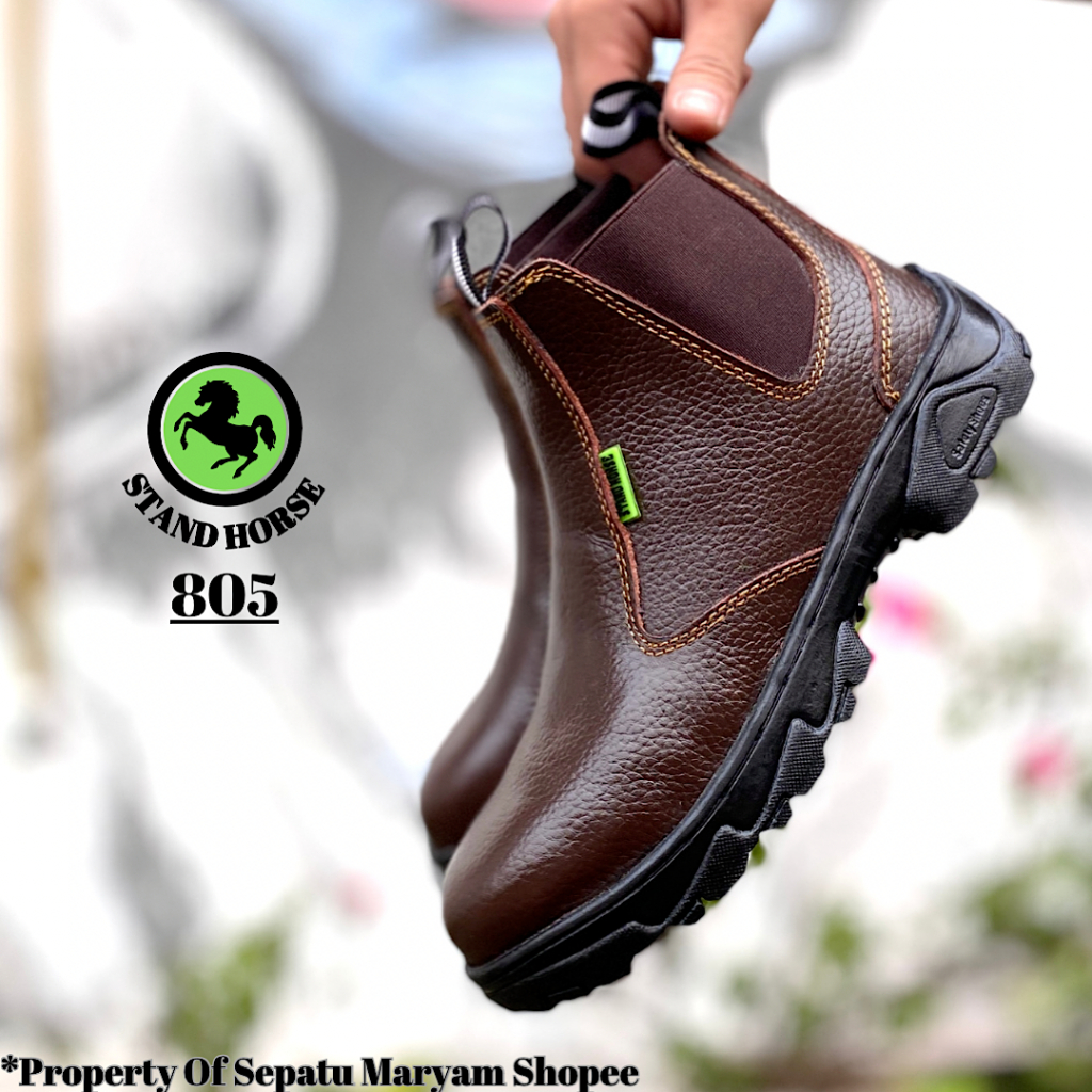 Sepatu Pria Safety Shoes Sepatu Sefty Ujung Besi Kulit Asli Sepatu Kerja Proyek Lapangan Septy SNI