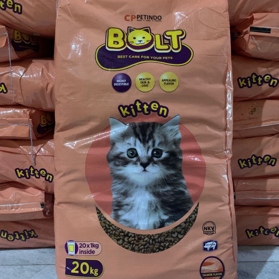 Bolt Kitten Salmon 20kg - Makanan Kucing