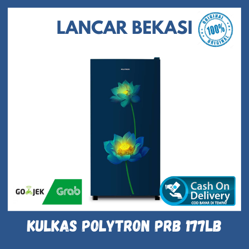 POLYTRON PRB 177LB Kulkas 1 Pintu Beauty Steel (170 Liter) - KHUSUS CIKARANG, BEKASI DAN SEKITARNYA